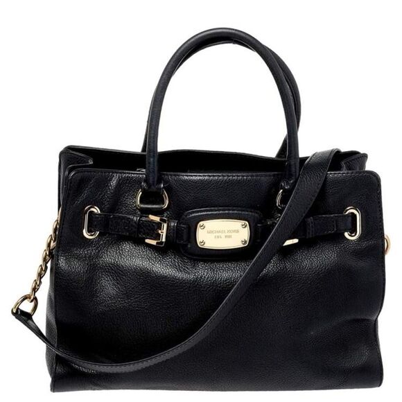 MICHAEL Michael Kors Black pebble Leather Hamilton East West Tote - Picture 1 of 10